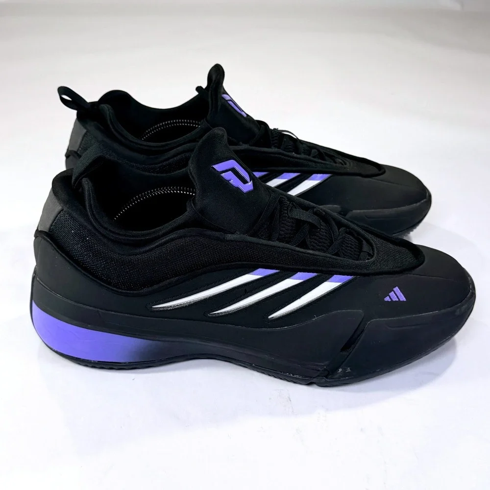 Adidas Dame 9 Basketball Shoe Mens 11.5 Black Purple JI1938 Damian Lillard Court